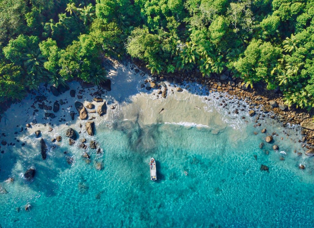 Aerial view of body of water